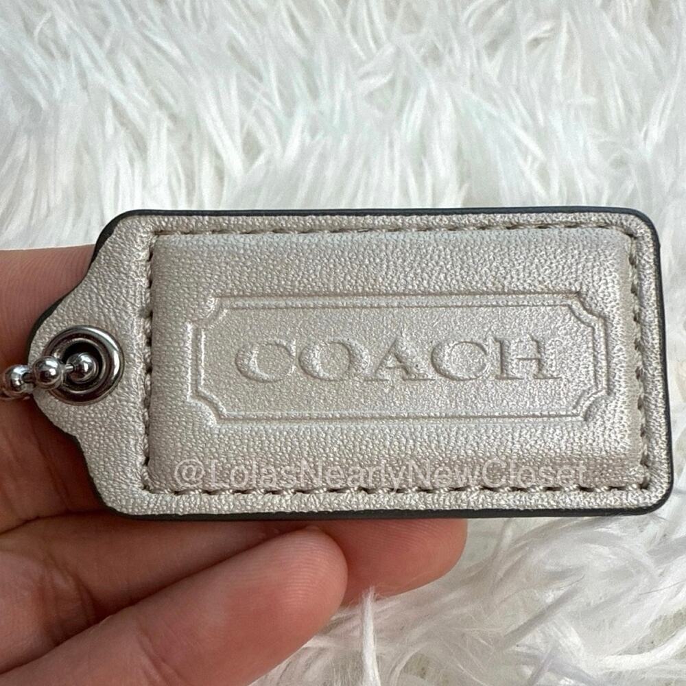 2" COACH Gray Fob Bag Charm Hang tag Hangtag